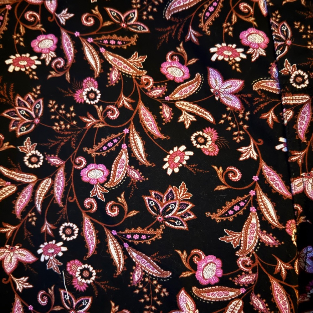 Terra & Sky Black and Pink Paisley Pants - Picture 2 of 7